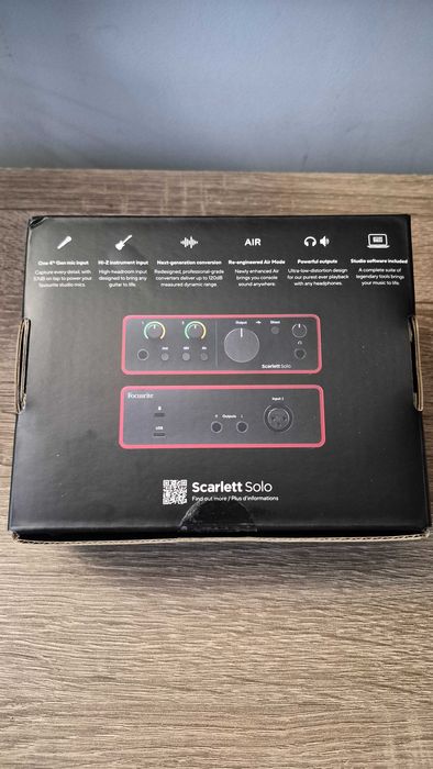 Interfejs audio Focusrite Scarlett Solo 4th Gen — Stan idealny! Complete set