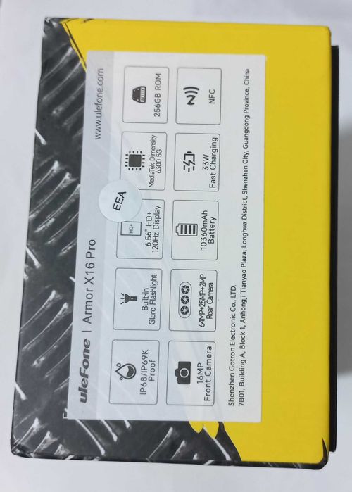 Ulefone Armor X16 Pro 33 bateria 10360 Mha 8 ram e 256 Rom com fatura e capas gel.