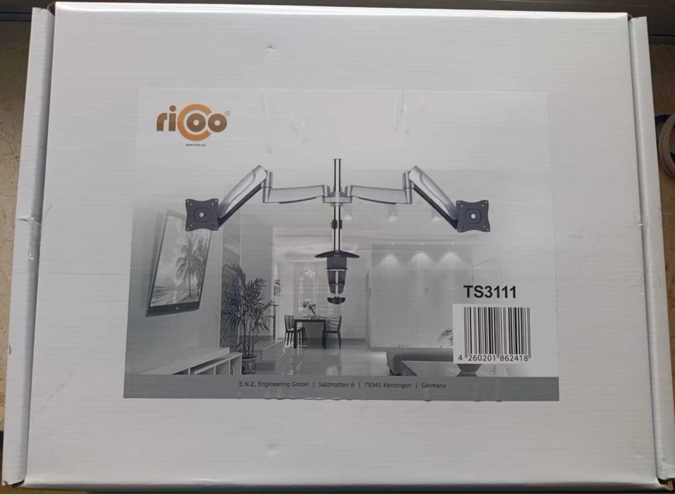 Тримач для двох моніторів Ricoo TS3111 з газовими пружинами