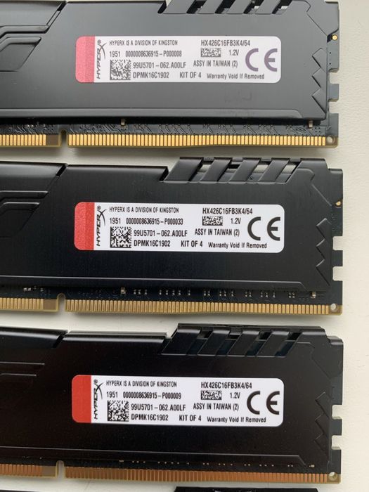 Оперативна пам'ять Kingston Fury DDR4-2666 64 GB 4x16