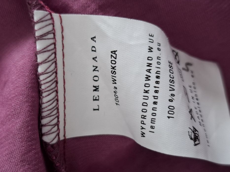 Lemonada bluzka koszulowa wiązana fiolet róż s