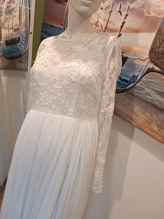 ASOS,Suknia ślubna,tiul,koronka,r 40