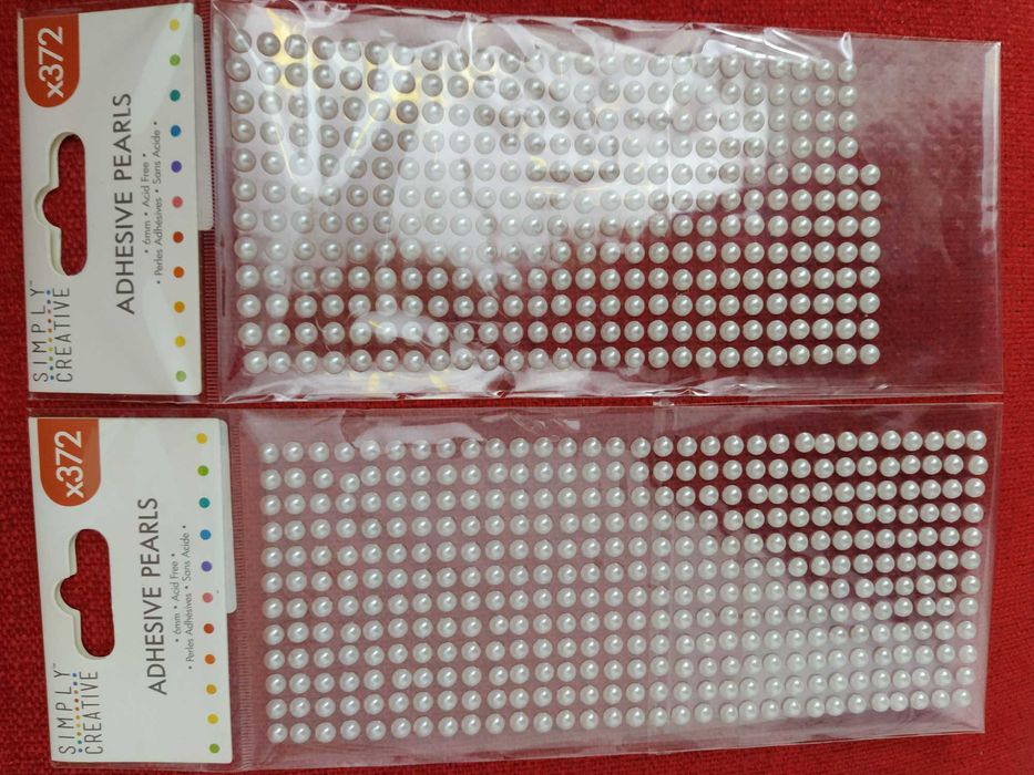 Conj. 2 embalagens de pérolas adesivas 6mm p/atividades