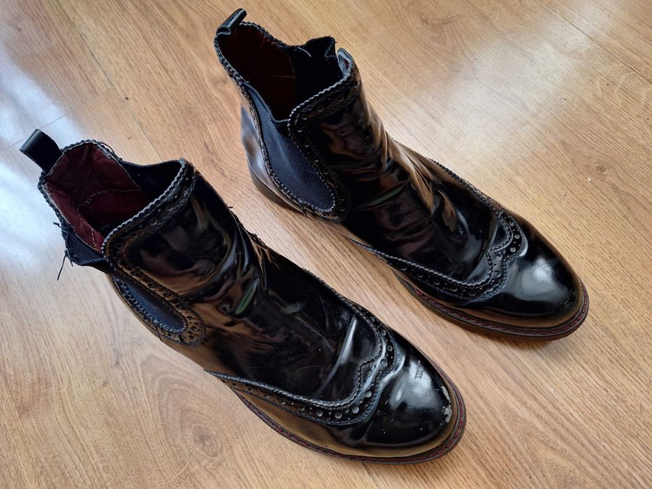 Botki za kostkę Jeeny Fairy, wsuwane, połysk.