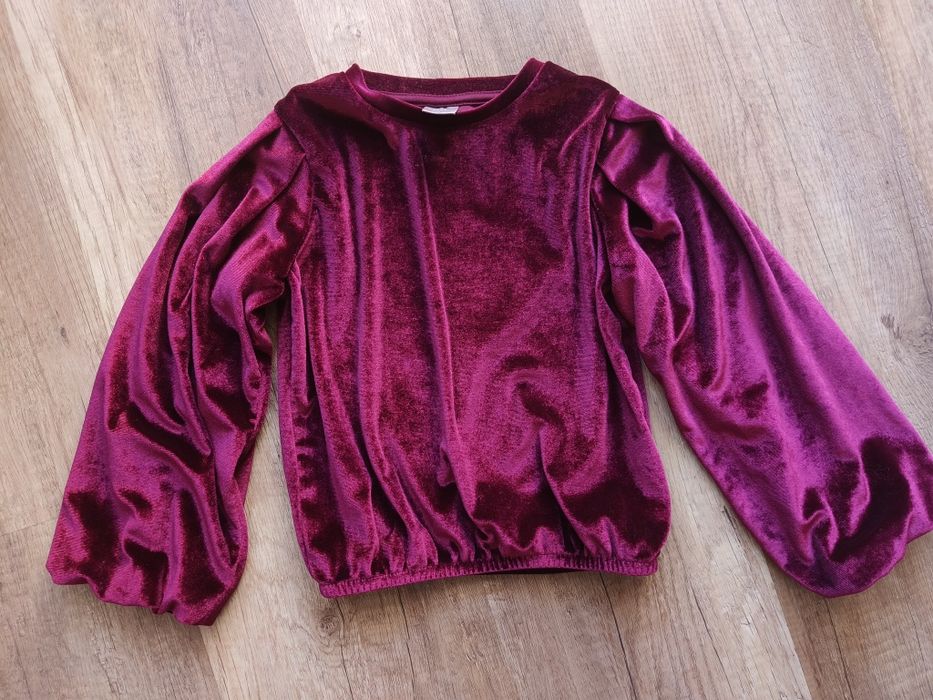 Świąteczna welurowa bluzka rozmiar 110