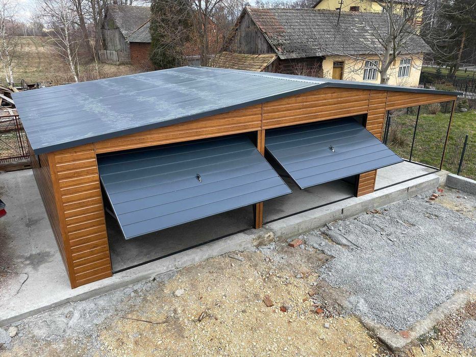 Garaż blaszany wiata Wzmocniony PROFILAMI. Producent SZYBKA REALIZACJA