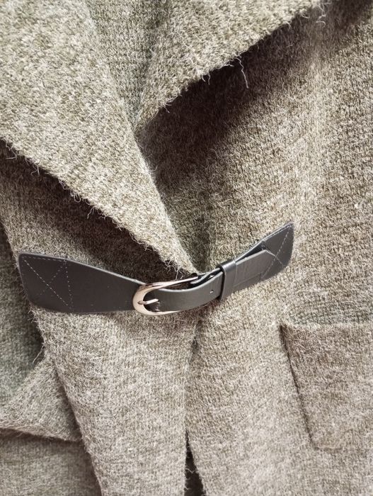 Sweter bezrękawnik długi zielony rozmiar M/L