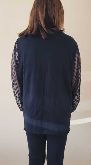 Czarny cienki sweter z przezroczystymi rękawami, Femestage L (40) nowy