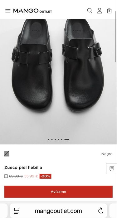 Клоги Mango Манго шкіряні 38 розмір