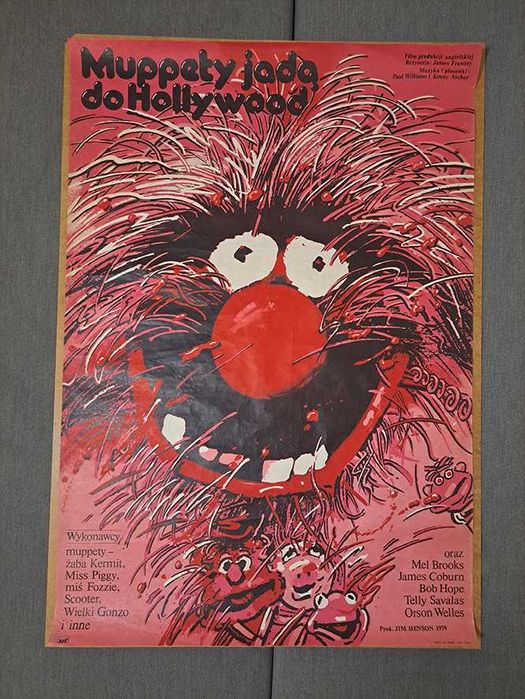 Muppety jadą do Hollywood ORYGINAŁ plakat filmowy Świerzy 1982