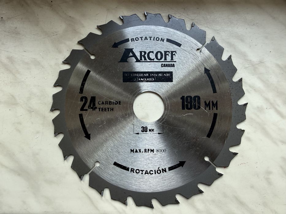 Tarcza widiowa do pilarki marki Arcoff 190 mm 24 zeby 30 mm