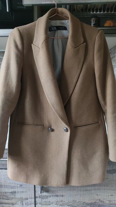 Zara пиджак женский шерстяной S-XS