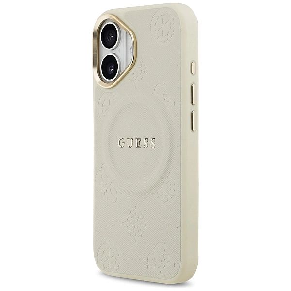 Etui Guess Peony Hot Stamp MagSafe na iPhone 17 - beżowe