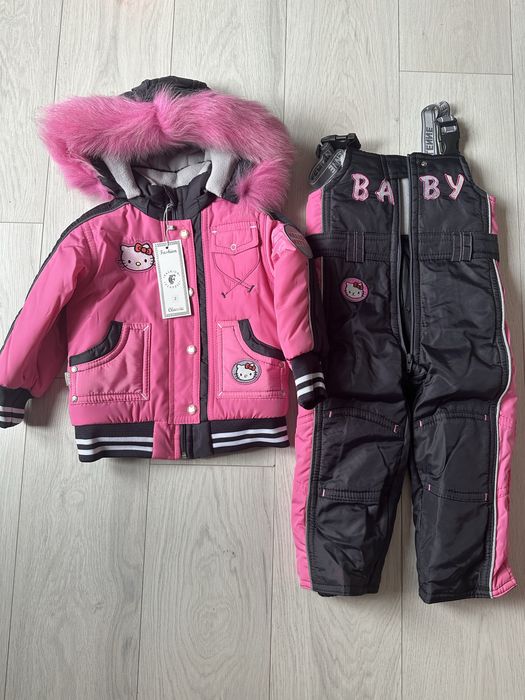 Зимовий комплект 2/3 роки Hello Kitty куртка+напівкомбінезон
