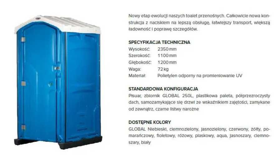 Toalety Przenośne + 23% VAT