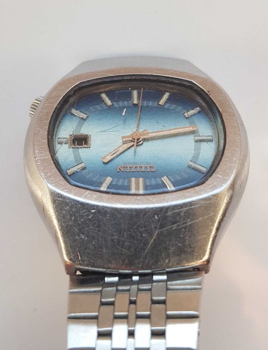 Zegarek nareczny Citizen 6000 Automatic 21 Jewels vintage niebieski bransoleta sr 37mm meski damski unisex