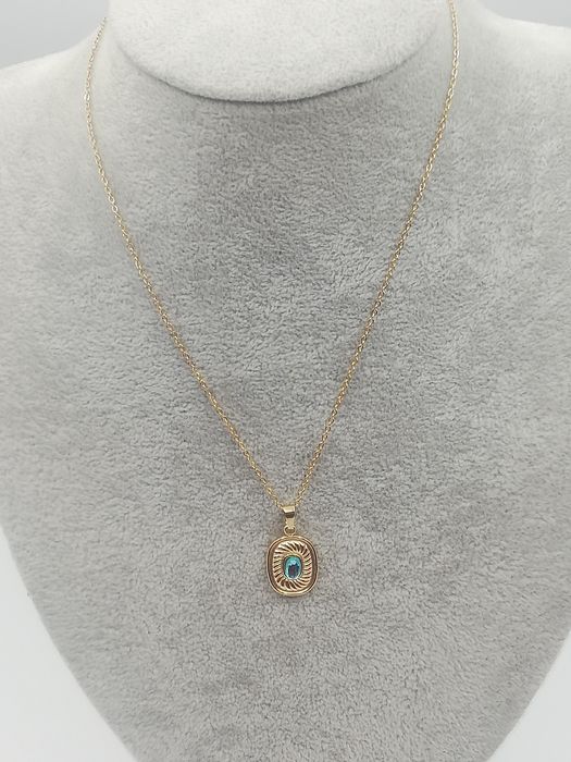 Naszyjnik stal chirurgiczna błękitne oczko