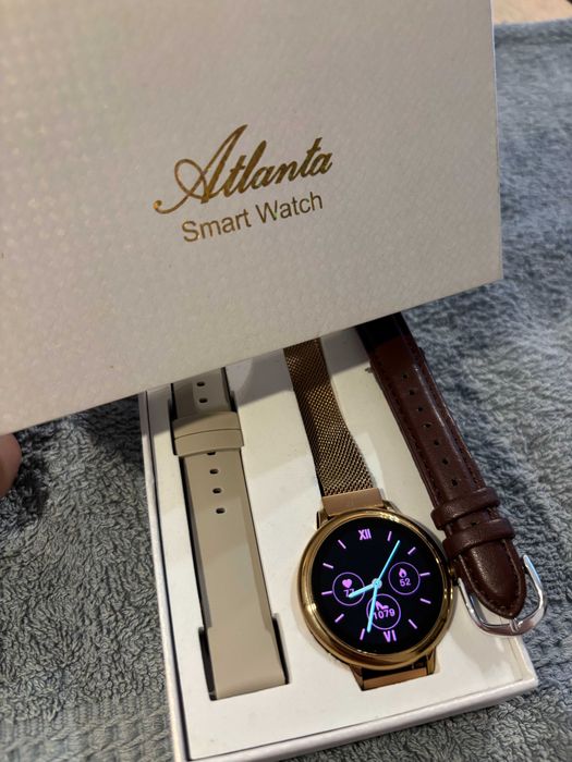 Smart Watch Atlanta, kolor złoty, komplet + paski, stan bdb 100% OK