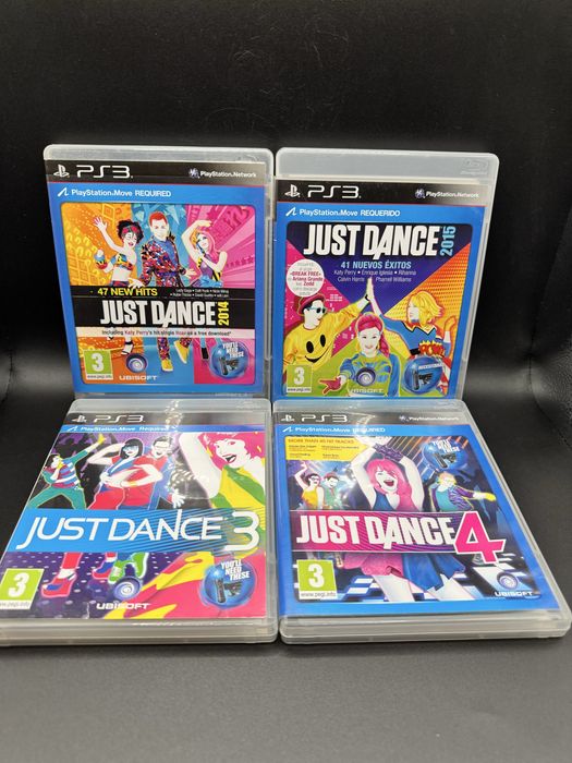 4 jogos PS3 playstation Just Dance 2014, Just Dance 2015, Just Dance 3 , Just Dance 4