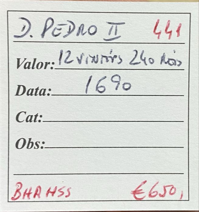 Moeda 441 - 12 Vintens 240 Reis D PEDRO II - 1690