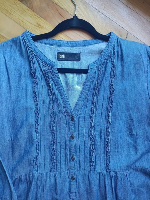 Trapezowa sukienka a'la jeans L-XXL