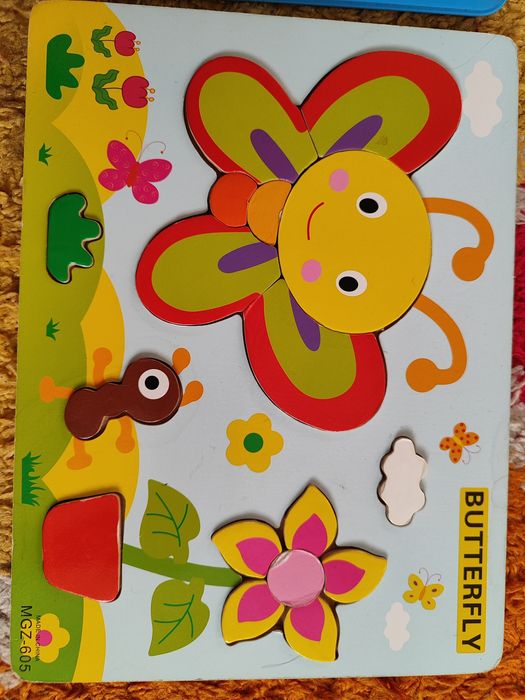 Набір ігри розвивальні для малюків пазли липучки вкладиші дерев'яні