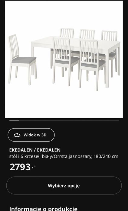 Stół z krzeslami IKEA
