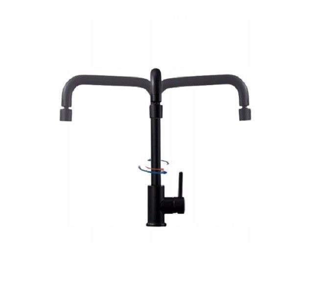 Kran bateria kuchenna czarna obrotowa