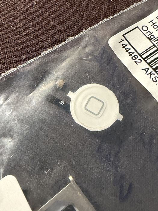 Шлейф кнопки Home + сама кнопка  для iPhone 4s white / белая