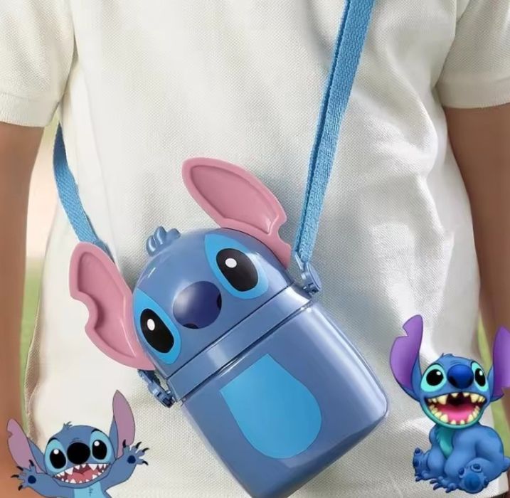 Пляшка для води з трубочкою Стіч Stich Disney