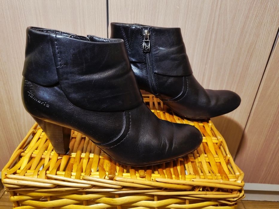 Skórzane bootki Tamaris 38 - skóra naturalna buty