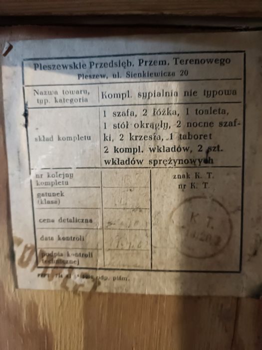 Zabytkowa Toaletka 1964r do renowacji.