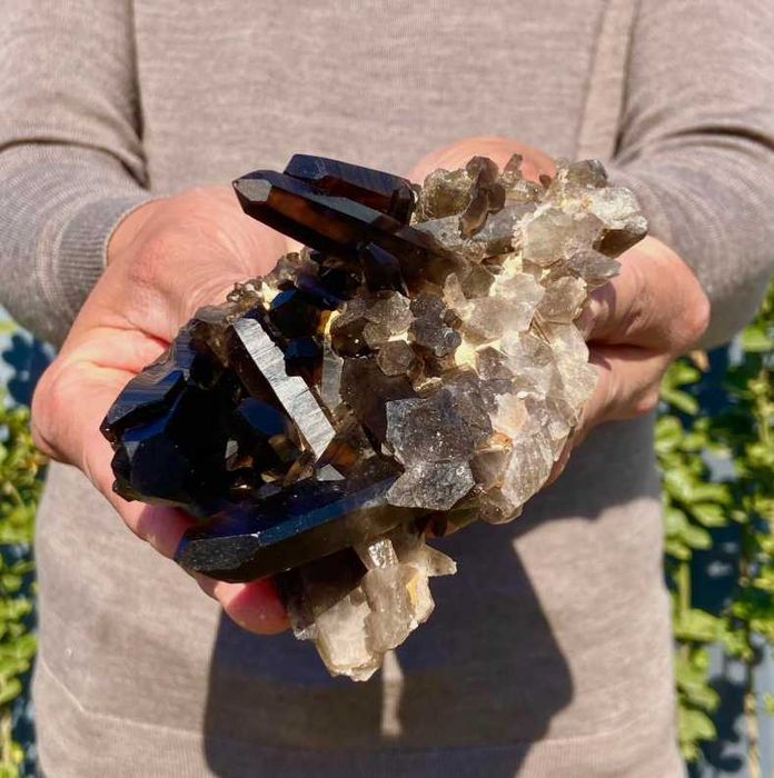 Drusa de quartz preto fumado com 500g