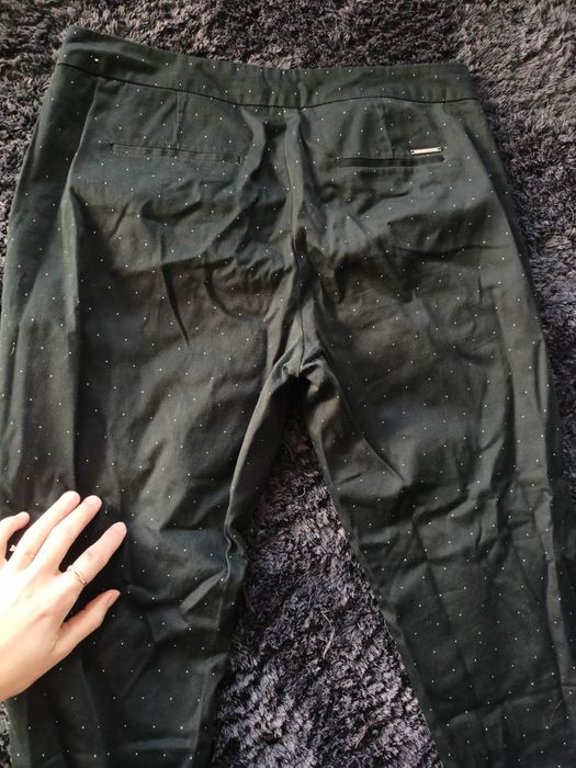 Czarne eleganckie spodnie 36 / 38 spodnie materiałowe damskie do pracy