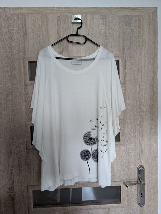 Biała bluzka Janina, rozmiar 44 (XXL) | Plus size | Stan bardzo dobry