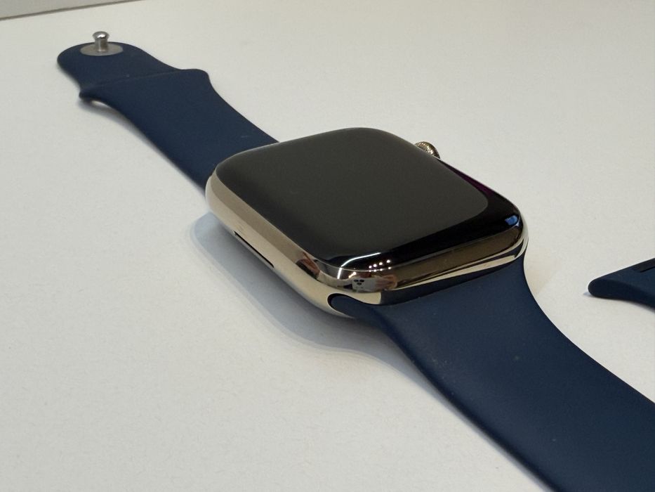 Apple Watch 7 45mm Gold Stainless CEL świetny stan