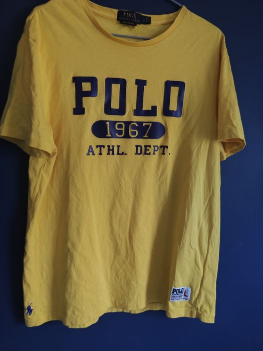 Koszulka męska Polo RL żółta rozmiar L slim fit