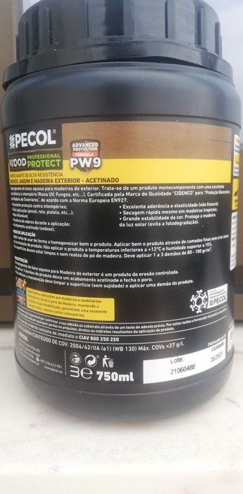 Protetor de madeira incolor acetinado PECOL