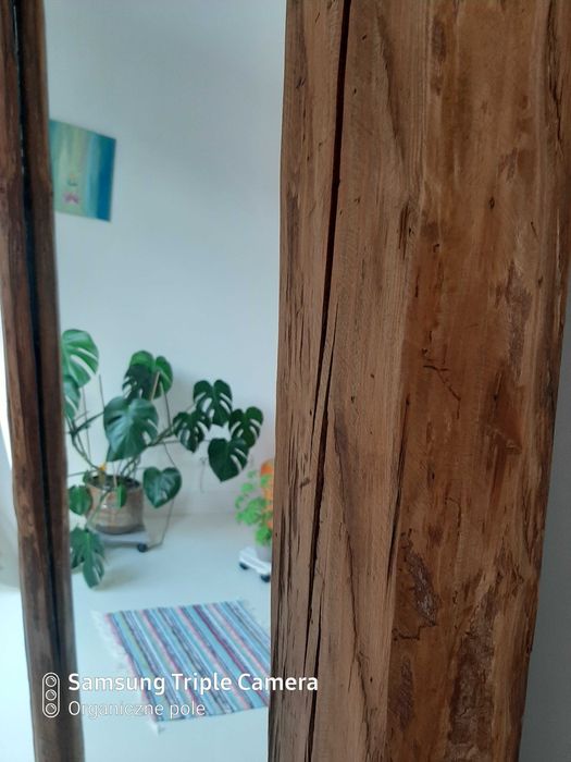 Lustro  stare w starej drewnianej ramie drewniane duże