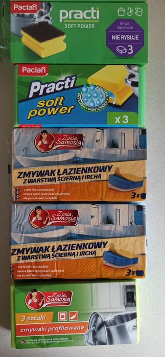 Zmywaki kuchenne i łazienkowe (pakiet 15opakowań)