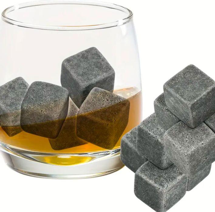 Kamienne kostki do drinków whisky szare lód 6 szt prezent