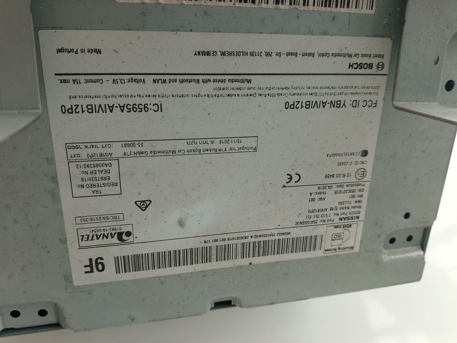 Ecra multifunções Nissan LEAF 17- / 259155SN0C