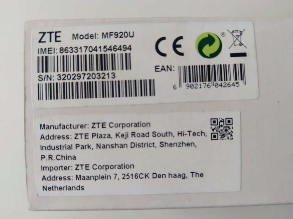 Brand-new ZTE Router Model MF920U USA64750628572801124