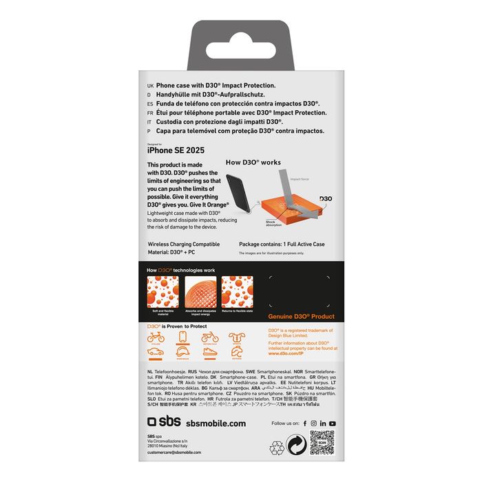 Etui SBS Full Active D3O do iPhone 16e/17e - czarne