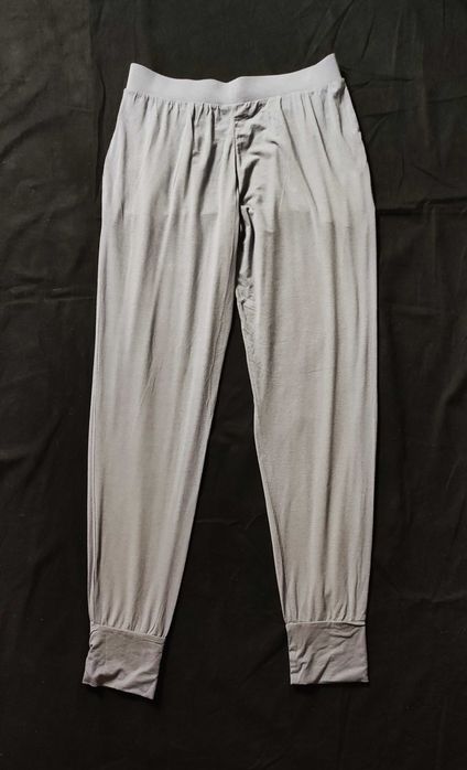 Spodnie joggero-haremki Change M, niebieskie w drobne paski, homewear