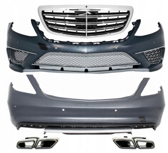 Zderzak przód, tył, grill, końcówki MERCEDES S W222 13- AMG Long Chrom