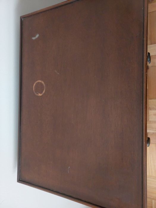 Mesa cabeceira apoio móvel gavetas madeira nobre