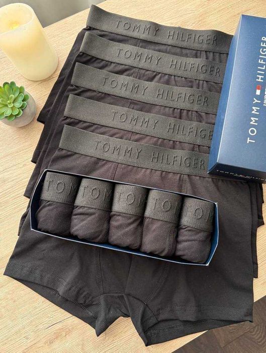 Чоловічі труси Tommy Hilfiger 3D. Мужские боксеры с черной резинкой