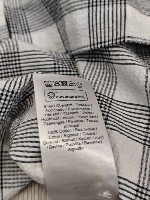 Męska elegancka nowa koszula w kratę biało szara minimum S