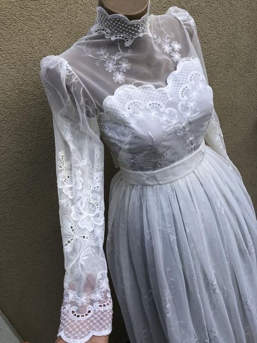 Свадебное винтажное кружевное платье 50-60 года от jacques heim